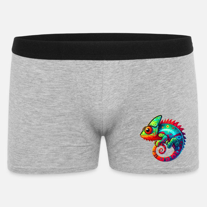 Chamäleon - Männer Boxer Shorts - Grau meliert