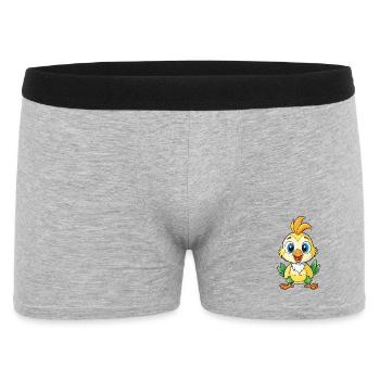 Cockatiel Cute Cartoon Character Kawaii Clipart - Men's Boxer Shorts - heather grey - Front