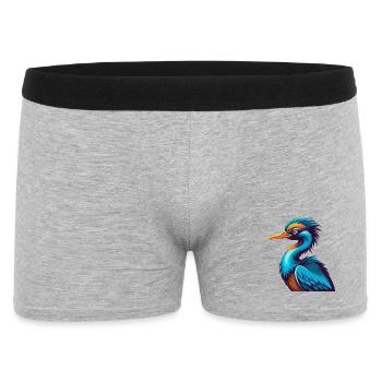 Kranich Bunte Kawaii Cartoon Figur Clipart - Männer Boxer Shorts - Grau meliert - Vorne