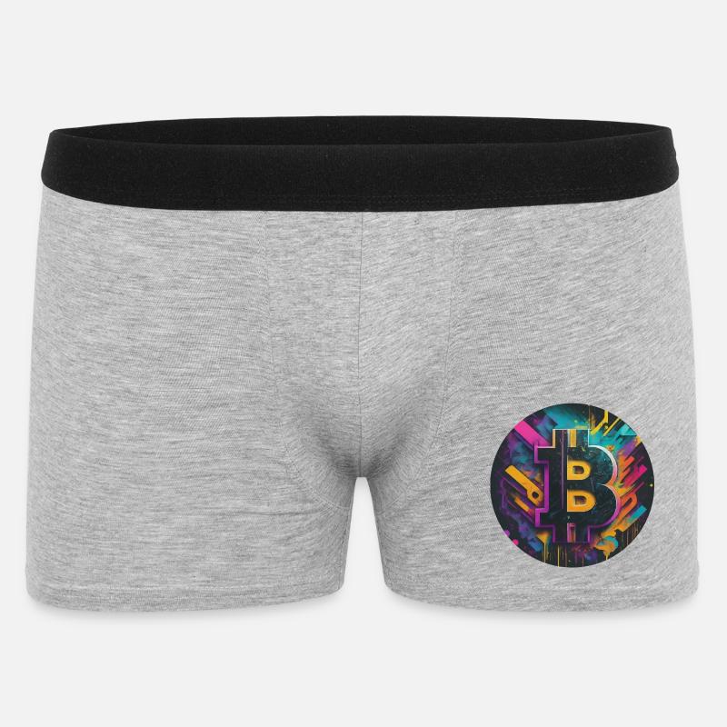 Bitcoin-Explosion der Farben - Männer Boxer Shorts - Grau meliert