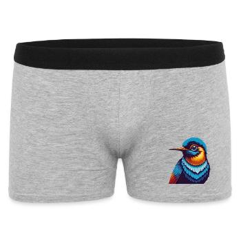 Hummingbird Colorful Kawaii Cartoon Character Pet - Men's Boxer Shorts - heather grey - Front