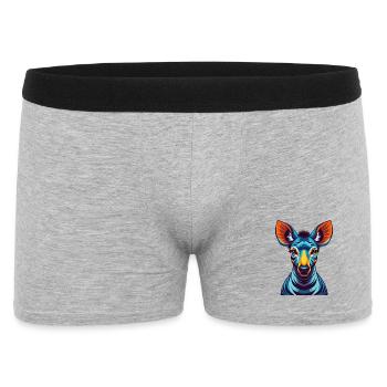 Okapi Colorful Kawaii Cartoon Character Clipart - Men's Boxer Shorts - heather grey - Front