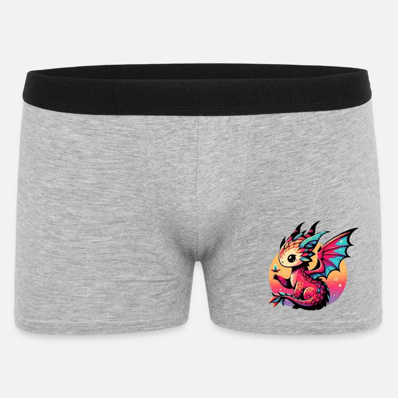 Drachen - Männer Boxer Shorts - Grau meliert