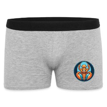Lobster Cute Funny Kawaii Cartoon Animal Pet Logo - Men's Boxer Shorts - heather grey - Front