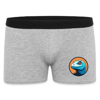 Eidechse Niedliche Kawaii Cartoon Clipart Tier Haustier Logo - Männer Boxer Shorts - Grau meliert - Vorne