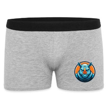 Rhino Cute Kawaii Cartoon Clipart Animal Pet Logo - Men's Boxer Shorts - heather grey - Front