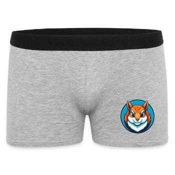 Squirrel Cute Kawaii Cartoon Animal Pet Logo - Men's Boxer Shorts - heather grey - Front