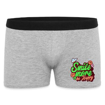 Souriez plus et soyez heureux, Souriez plus - Boxer Homme - gris chiné - Devant