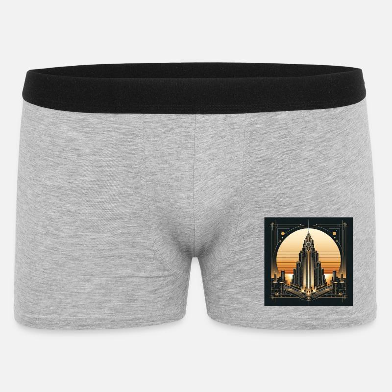 Wolkenkratzer 1 - Männer Boxer Shorts - Grau meliert