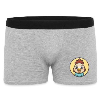 Chicken Kawaii Cartoon Character Animal Pet Face - Men's Boxer Shorts - heather grey - Front