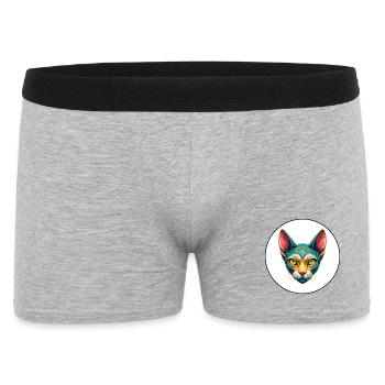 Sphynx Chat Race Dessin Animé Kawaii Animal Pet - Boxer Homme - gris chiné - Devant