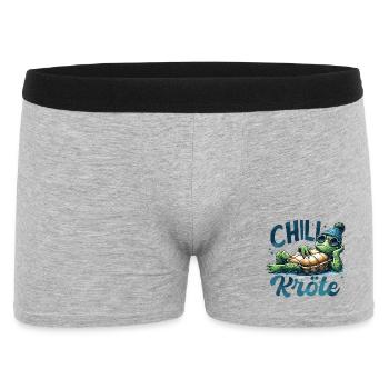 Chillige Kröte Schildkröte cool chillen Geschenk - Männer Boxer Shorts - Grau meliert - Vorne