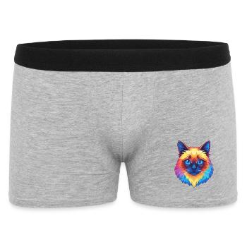Birman Chat Race Dessin Animé Kawaii Animal Pet - Boxer Homme - gris chiné - Devant