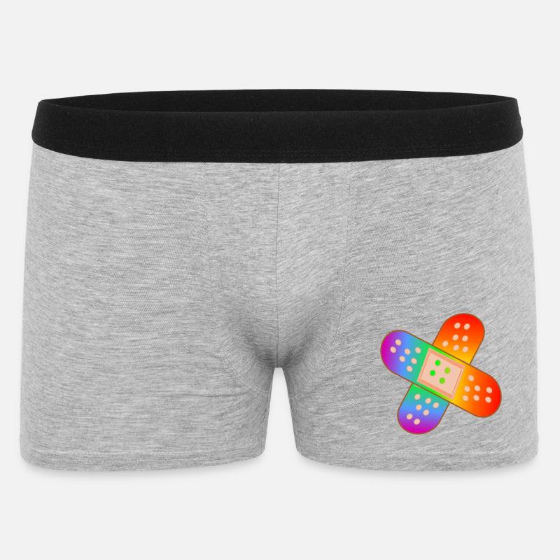 RAINBOW PATCH - Men's Boxer Shorts - heather grey