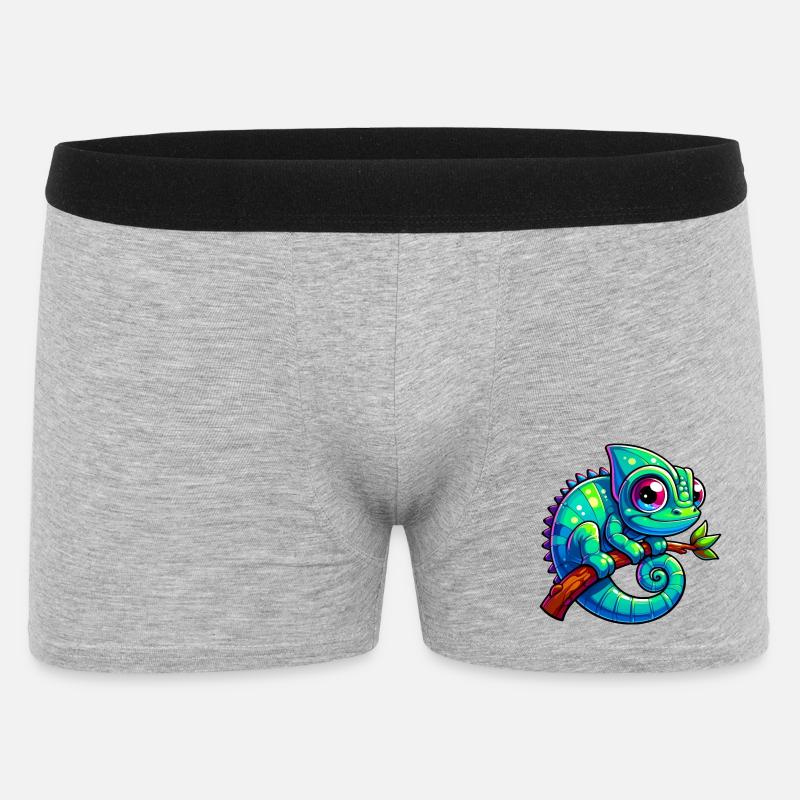 Chamäleon - Männer Boxer Shorts - Grau meliert