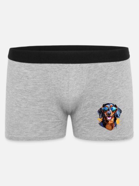 Dachshund with sunglasses - Men's Boxer Shorts - heather grey