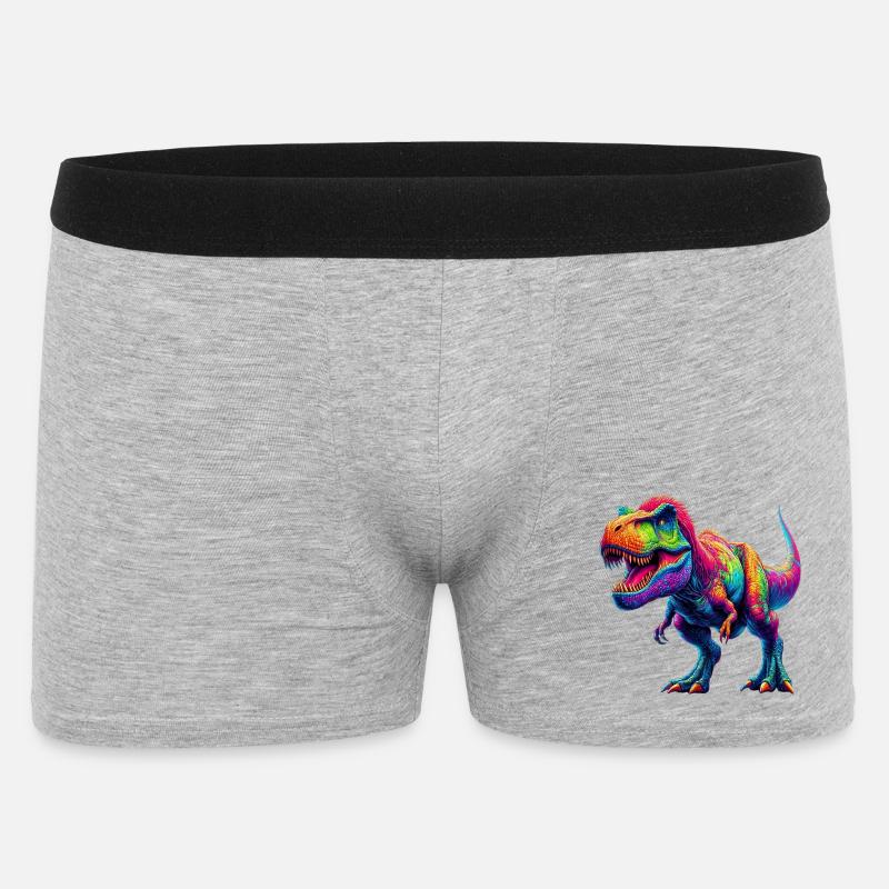 Dinosaurier - Männer Boxer Shorts - Grau meliert