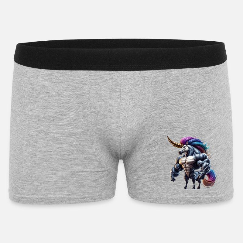 Super Einhorn - Männer Boxer Shorts - Grau meliert