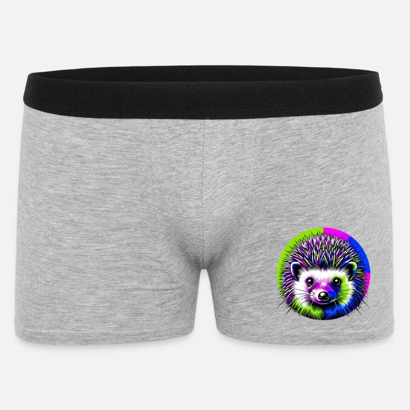 Igel - Männer Boxer Shorts - Grau meliert