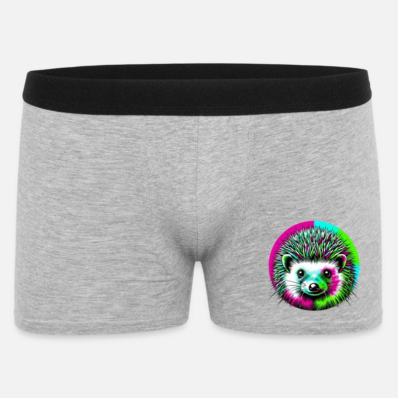 Igel - Männer Boxer Shorts - Grau meliert