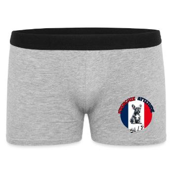 Frenchie Attitude 24/7 - French Bulldog - Men's Boxer Shorts - heather grey - Front