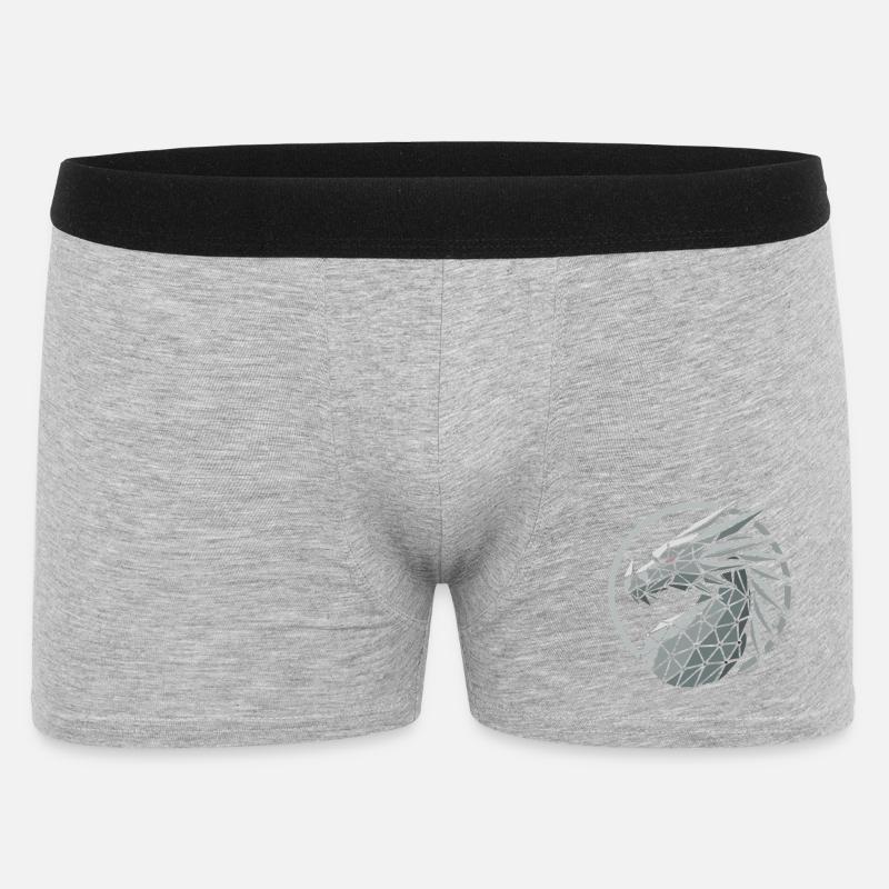 Blaue Polygone Drachenkopf - Männer Boxer Shorts - Grau meliert