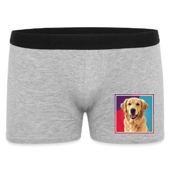 Dog - Golden Retriever - Männer Boxer Shorts - Grau meliert - Vorne