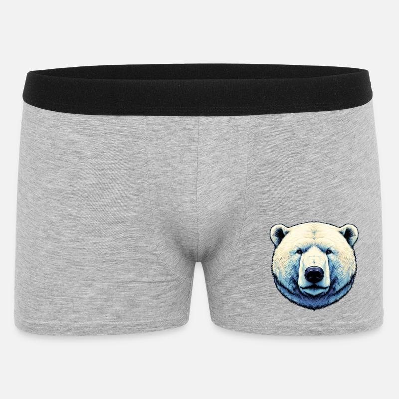 Weißer Eisbär - Männer Boxer Shorts - Grau meliert