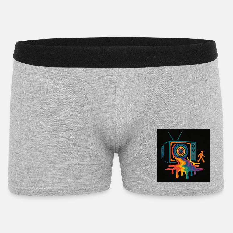 Melted Media – Raus aus der Matrix - Männer Boxer Shorts - Grau meliert