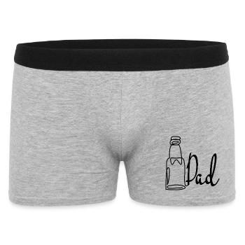 Line Art Papa Bière Fête des Pères - Boxer Homme - gris chiné - Devant