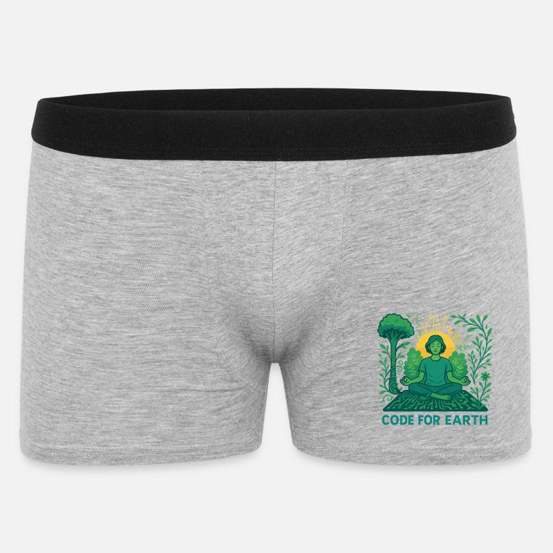 Code for Earth - Männer Boxer Shorts - Grau meliert