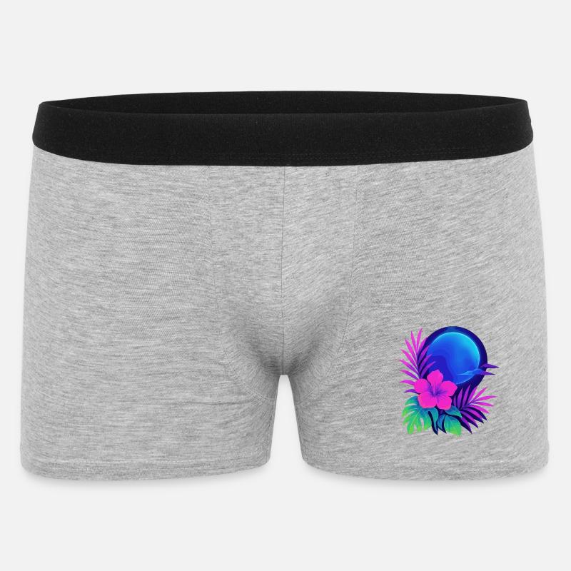 Neon Tropic Moon - Männer Boxer Shorts - Grau meliert