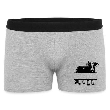 Silhouette de vache avec espace de texte – Chemise de ferme - Boxer Homme - gris chiné - Devant
