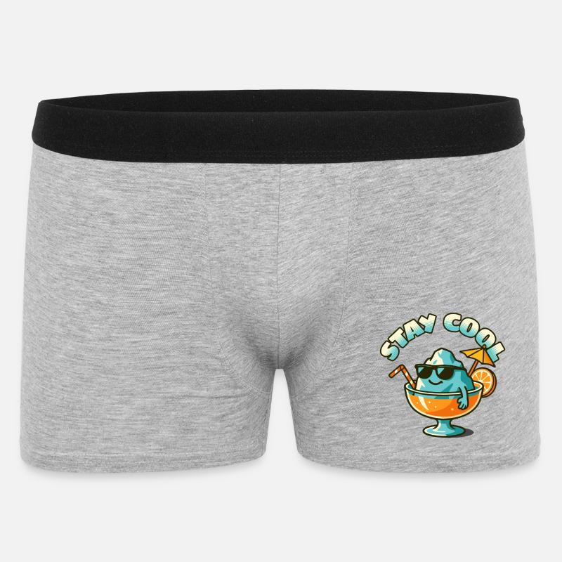 Bleib kühler Eisberg im Sommerglas - Männer Boxer Shorts - Grau meliert