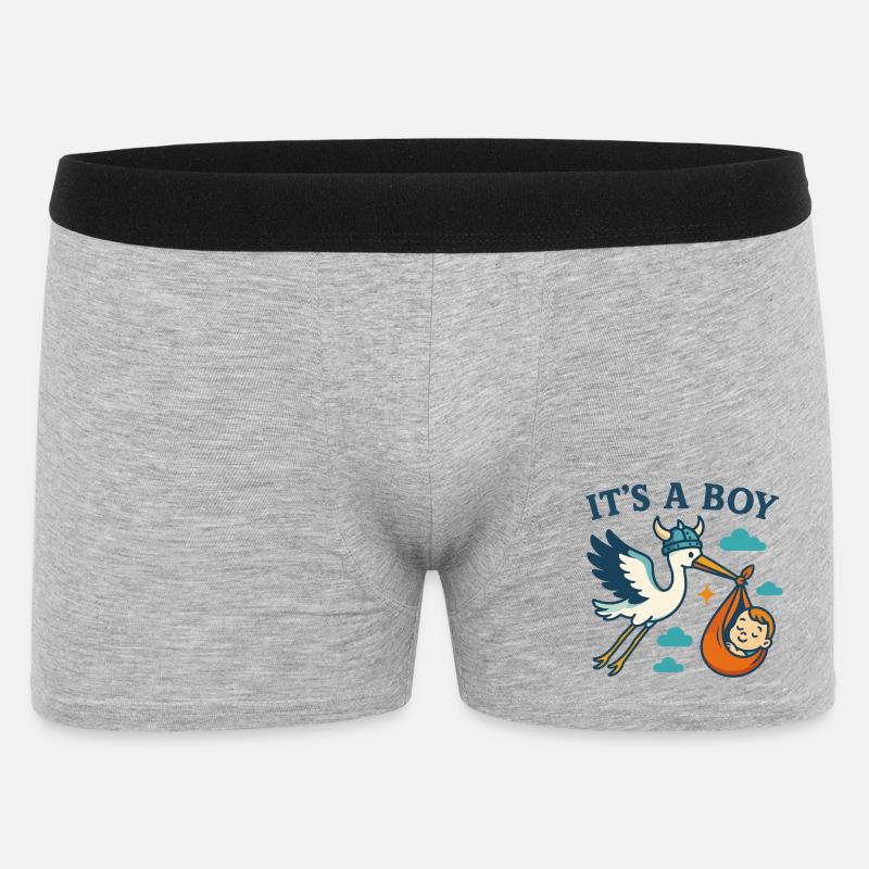 Viking Boy Arrival - Männer Boxer Shorts - Grau meliert
