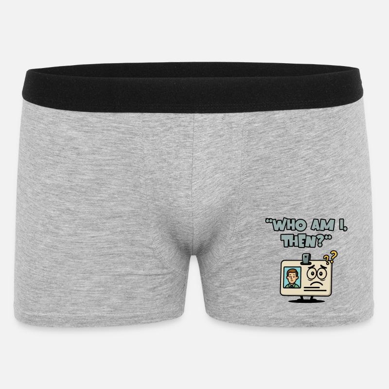 Wer bin ich dann? - Männer Boxer Shorts - Grau meliert
