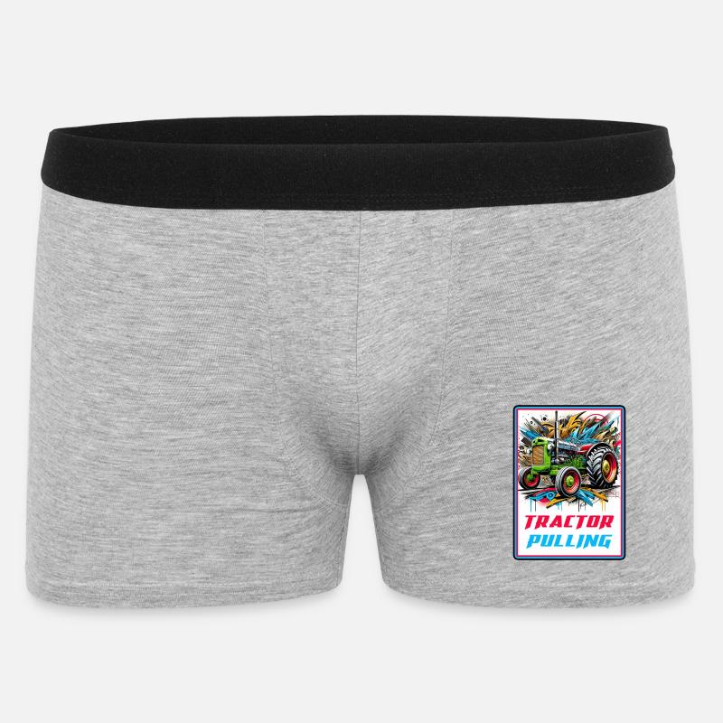 Tractor Pulling Power - Männer Boxer Shorts - Grau meliert