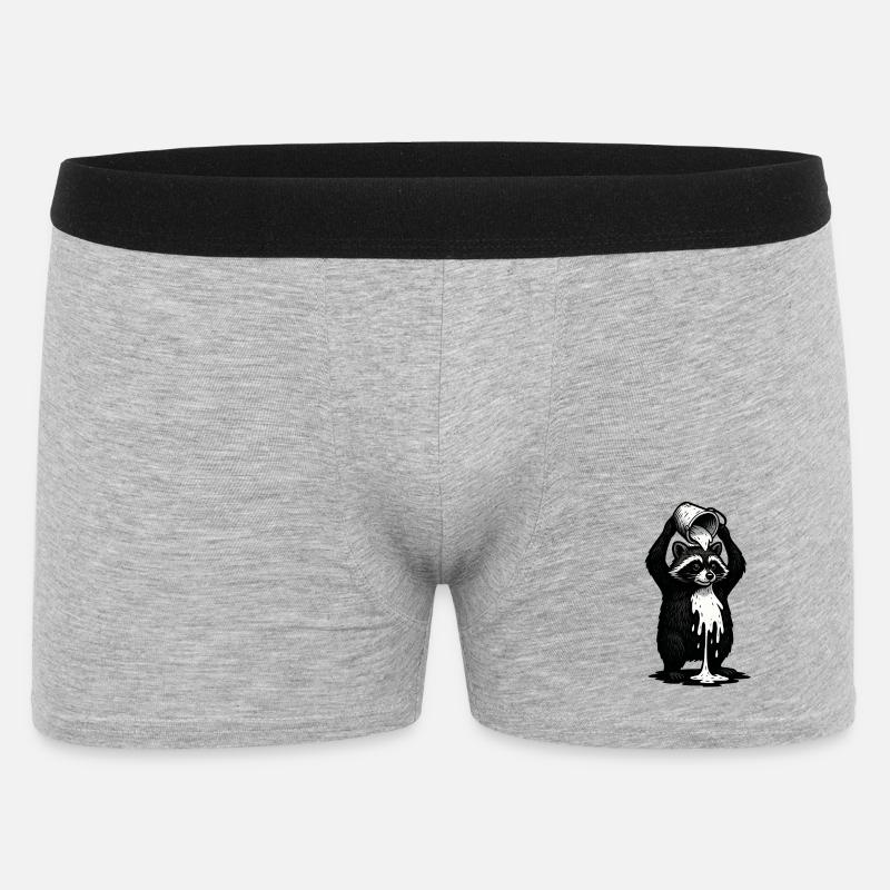 Waschbär mit Farbeimer - Männer Boxer Shorts - Grau meliert