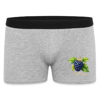 Brombeere – Botanisches Aquarell im Vintage-Stil - Männer Boxer Shorts - Grau meliert - Vorne