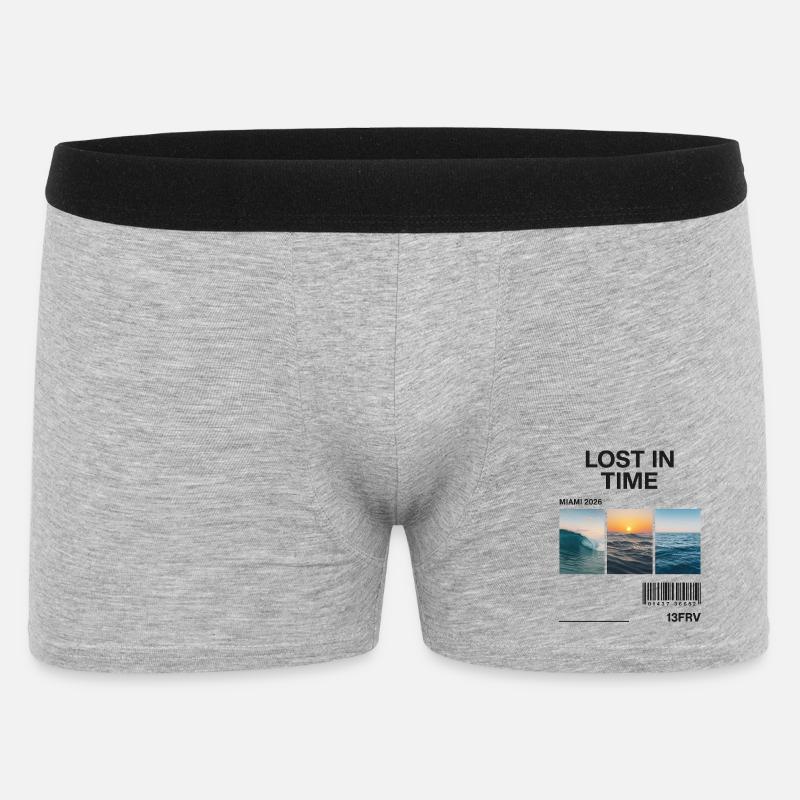 Verlorene Zeit: Miami Waves Triptychon - Männer Boxer Shorts - Grau meliert
