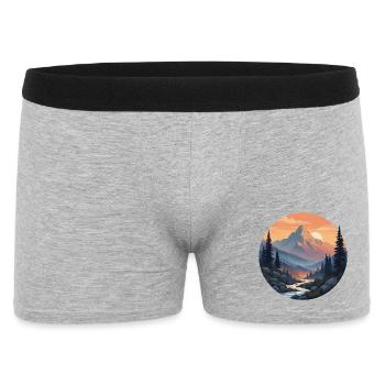 Mountain Landscape at Sunset - Men's Boxer Shorts - heather grey - Front