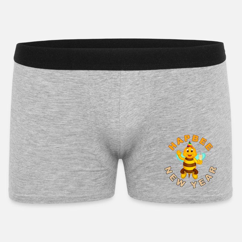 HAPBEE Neujahr mit Text 2 - Männer Boxer Shorts - Grau meliert