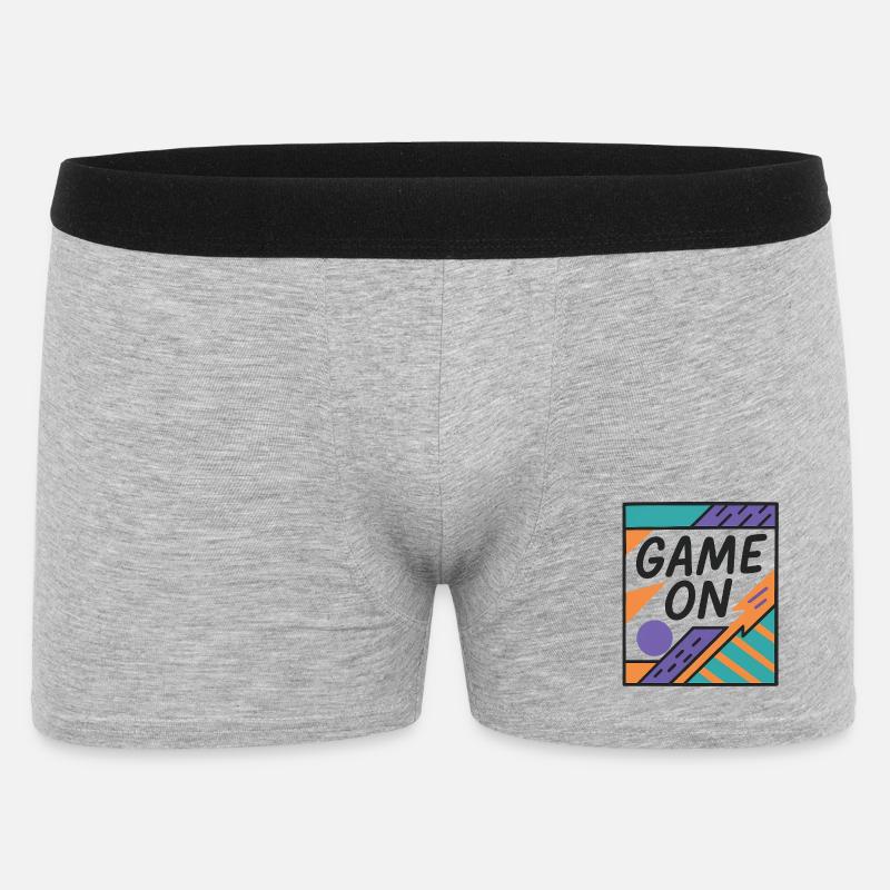 Neon Game On Design with Retro Elements - Men's Boxer Shorts - heather grey