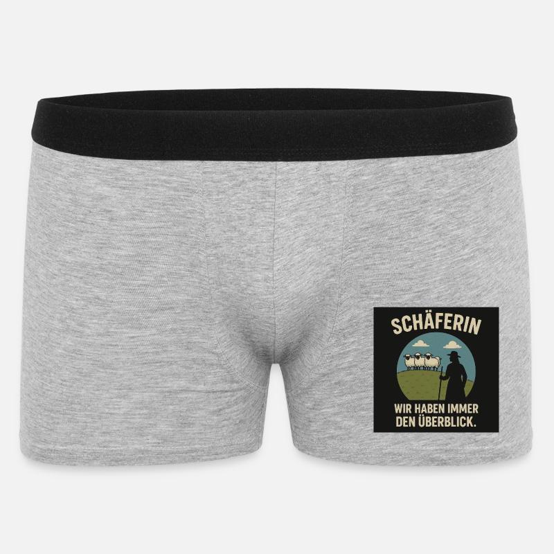 Schäferin Überblick - Männer Boxer Shorts - Grau meliert