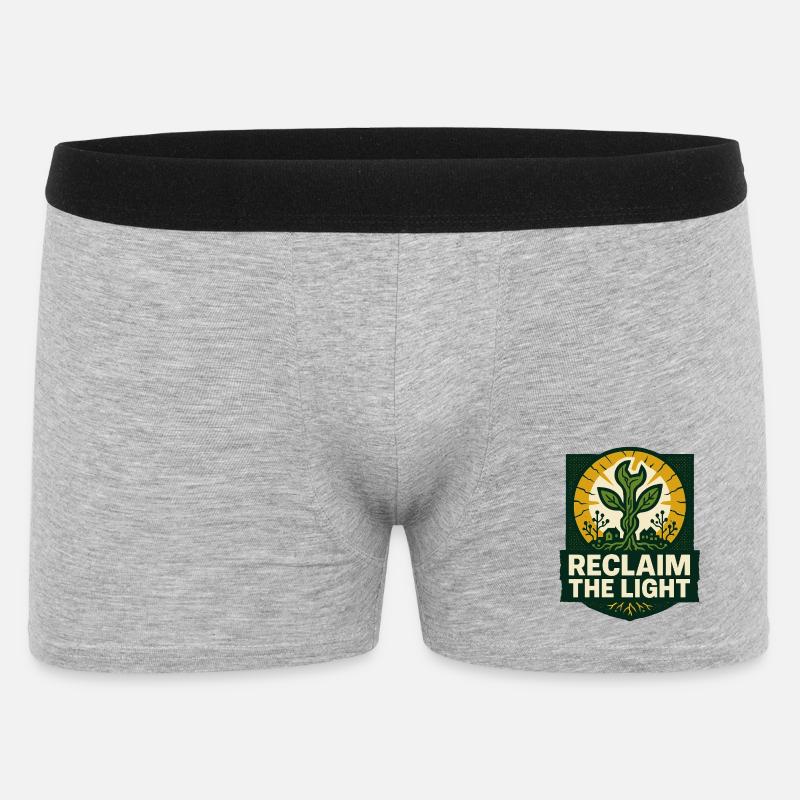 Reclaim the Light – Solarpunk - Männer Boxer Shorts - Grau meliert