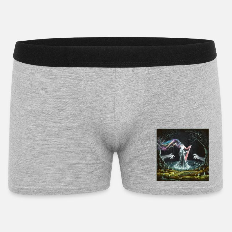 Conception de la sorcière de la harpe de la forêt enchantée - Boxer Homme - gris chiné