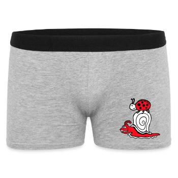 Snail 2 Friends Ladybug Fast Team Cute - Men's Boxer Shorts - heather grey - Front
