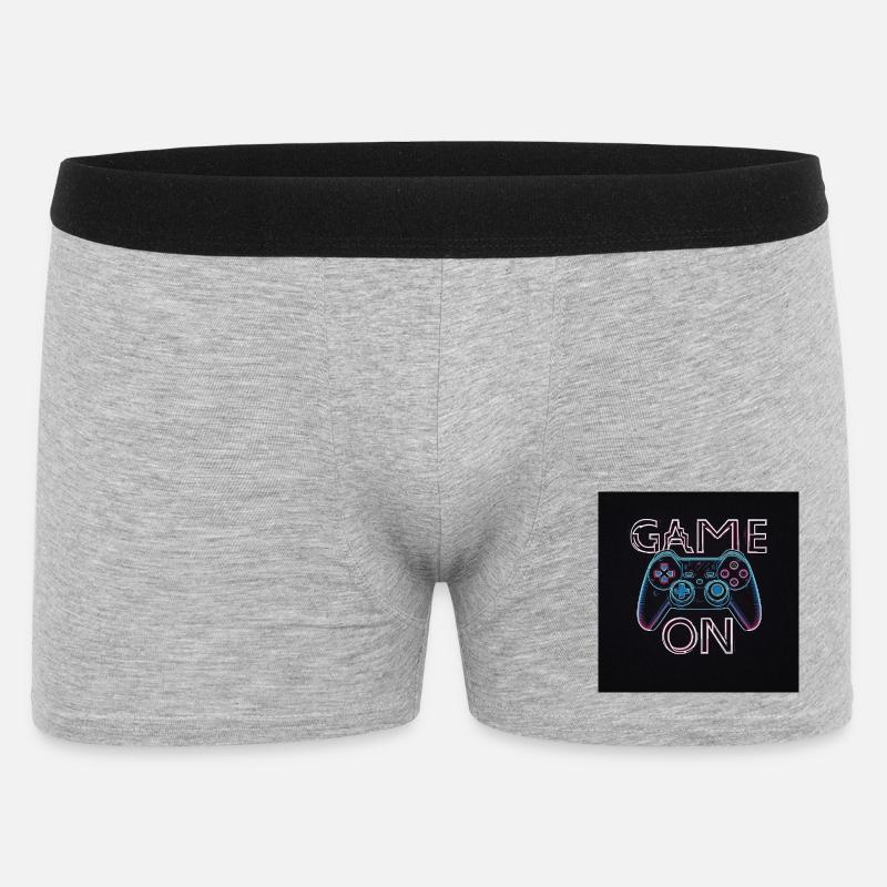 Neon Gaming Controller Design - Männer Boxer Shorts - Grau meliert