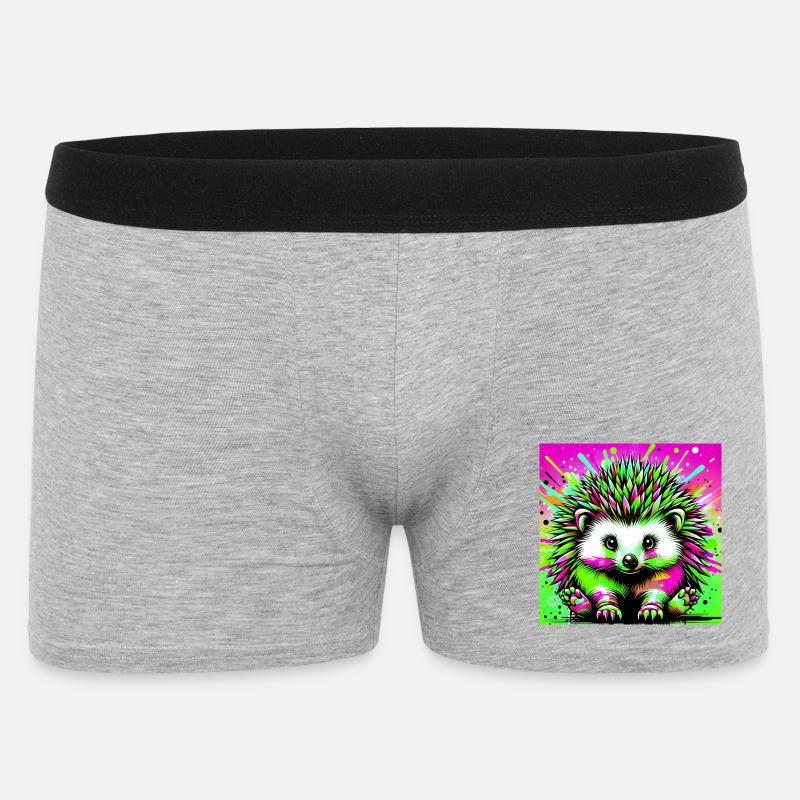 Igel - Männer Boxer Shorts - Grau meliert