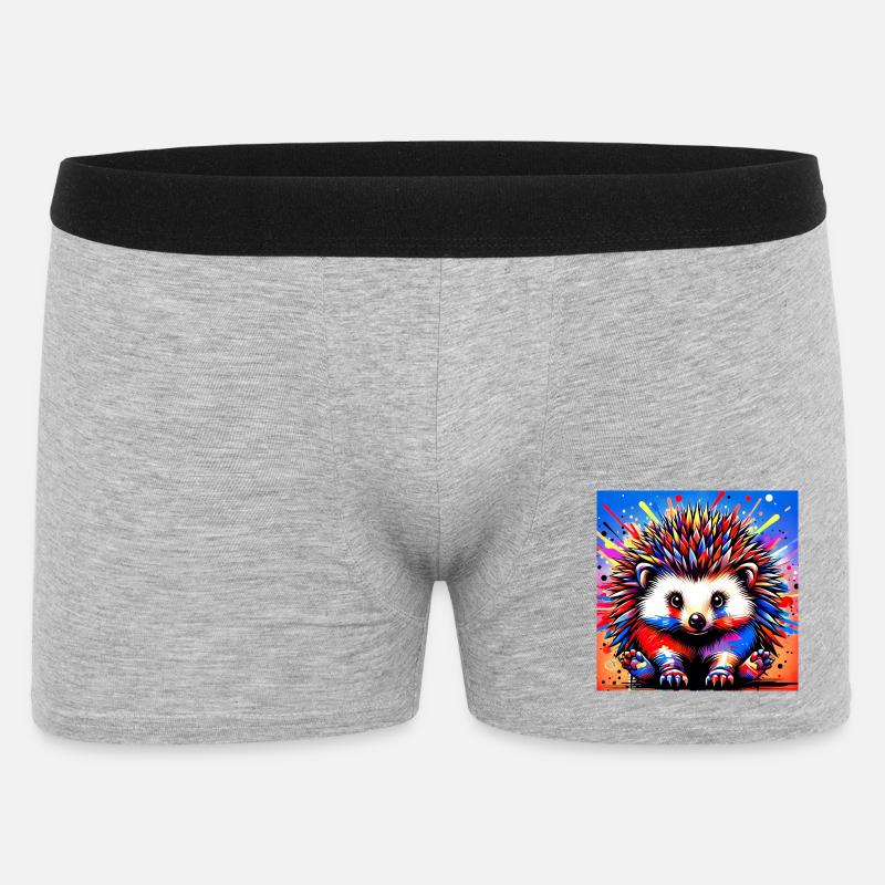 Igel - Männer Boxer Shorts - Grau meliert